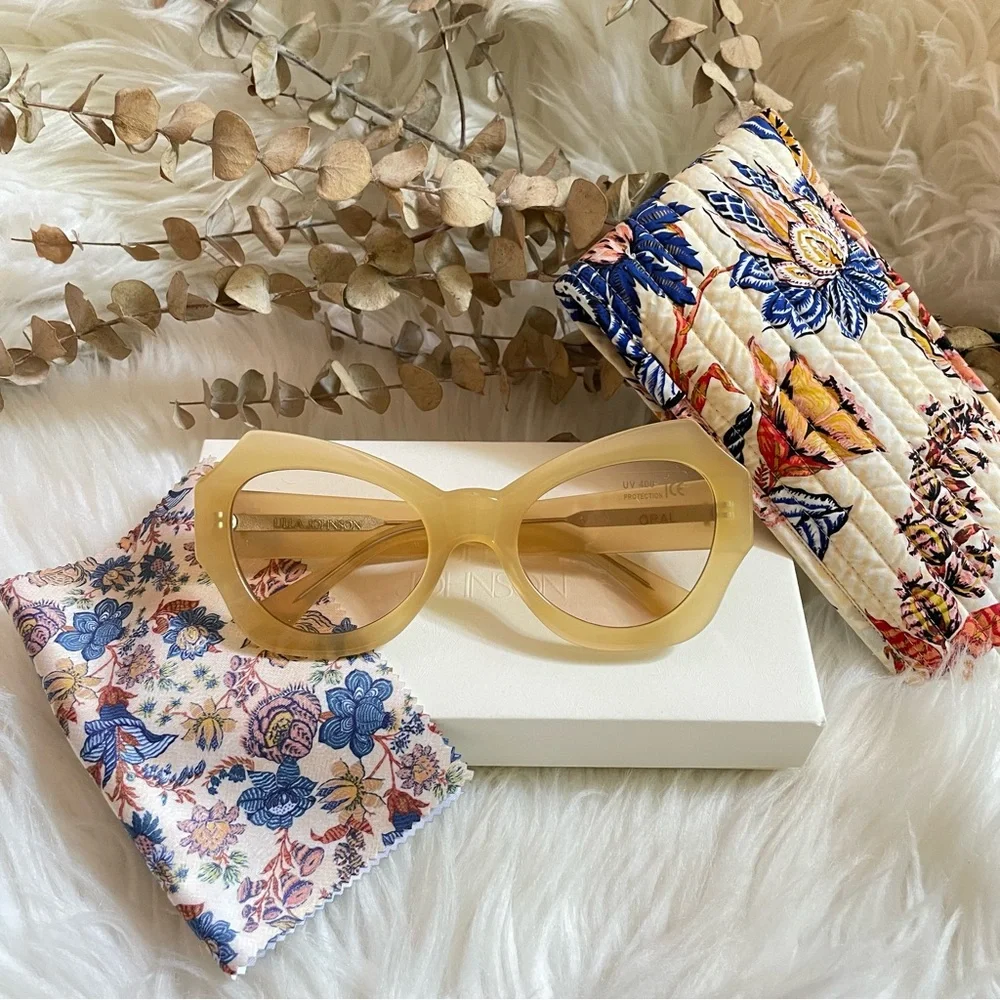 Ulla Johnson Opal Butterfly Sunglasses Yellow Ochre Acetate Women’s OS NWT
